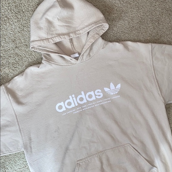 adidas tan hooded sweatshirt
